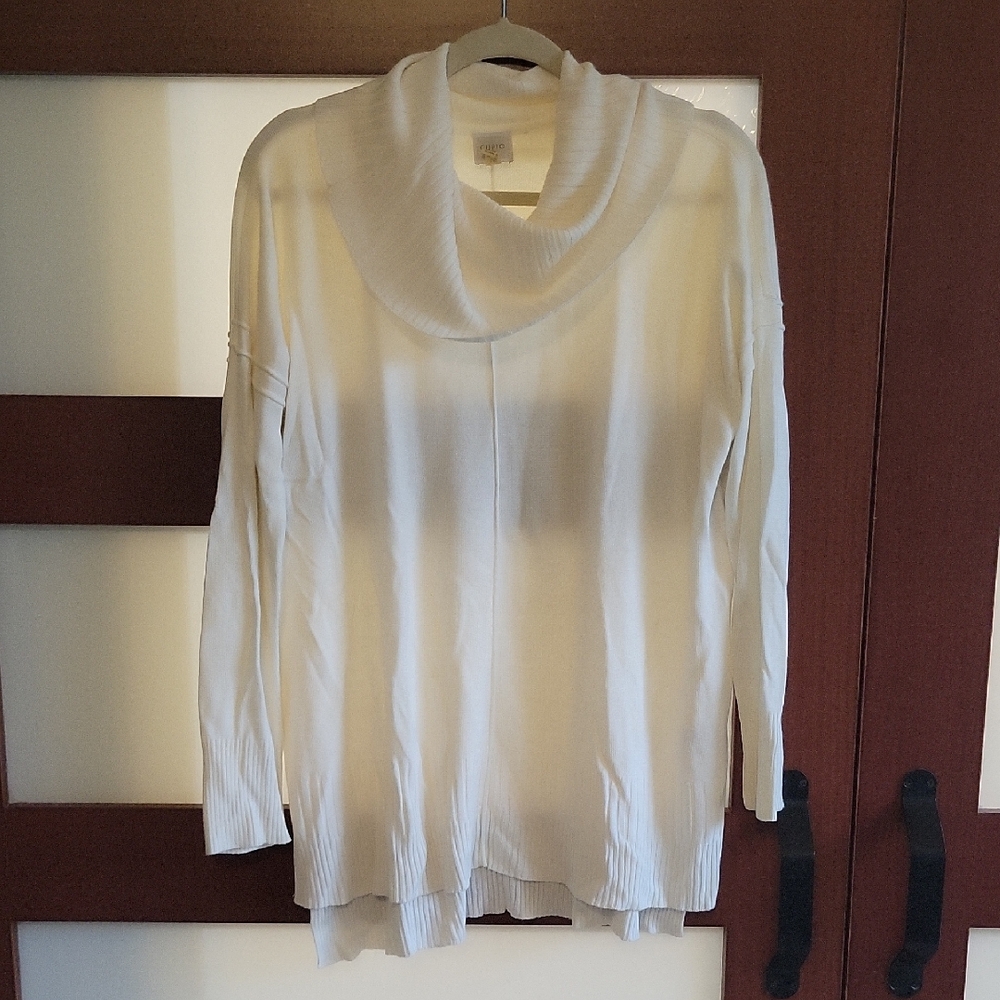 Elegant White Cowl Neck Sweater